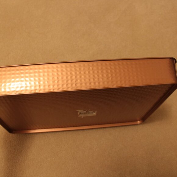 12" x 16 1/2" copper colored tin serving tray/centerpiece perfect for fall decor - Picture 5 of 10